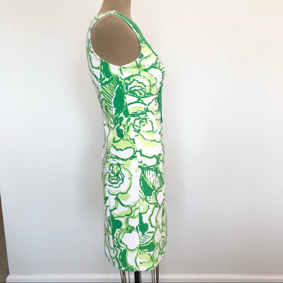 {Lilly Pulitzer} Green Floral Shift Dress - Picture 2 of 4